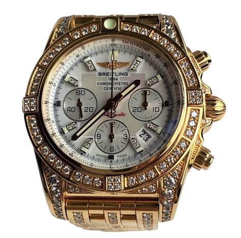 how big are the diamonds in a breitling watch|diamond breitling watches for men.